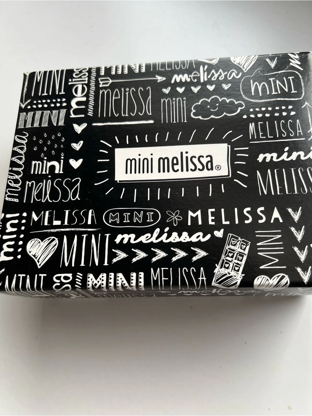 Mini Melissa Silver Glitter Jelly Sandals with Rainbow Accent Size 9
